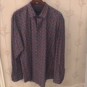 Men’s Bugatchi multicolored circle patterned shirt